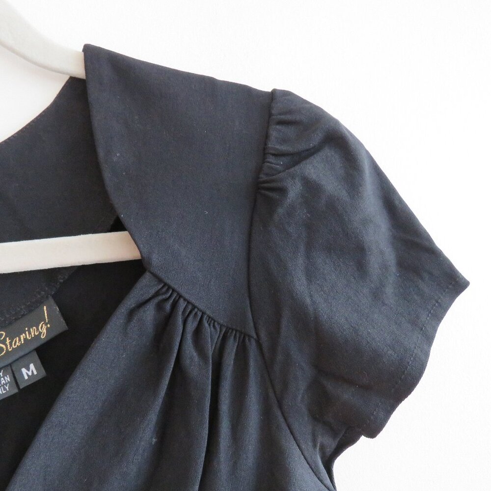 STOP STARING Black Obsession Sweetheart Peplum Retro Wiggle Dress 50s Rockabilly - Picture 6 of 14